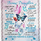 Gift For Bonus Daughter | Colorful Butterflies Throw Blanket 50x60 From Bonus Mom or Dad