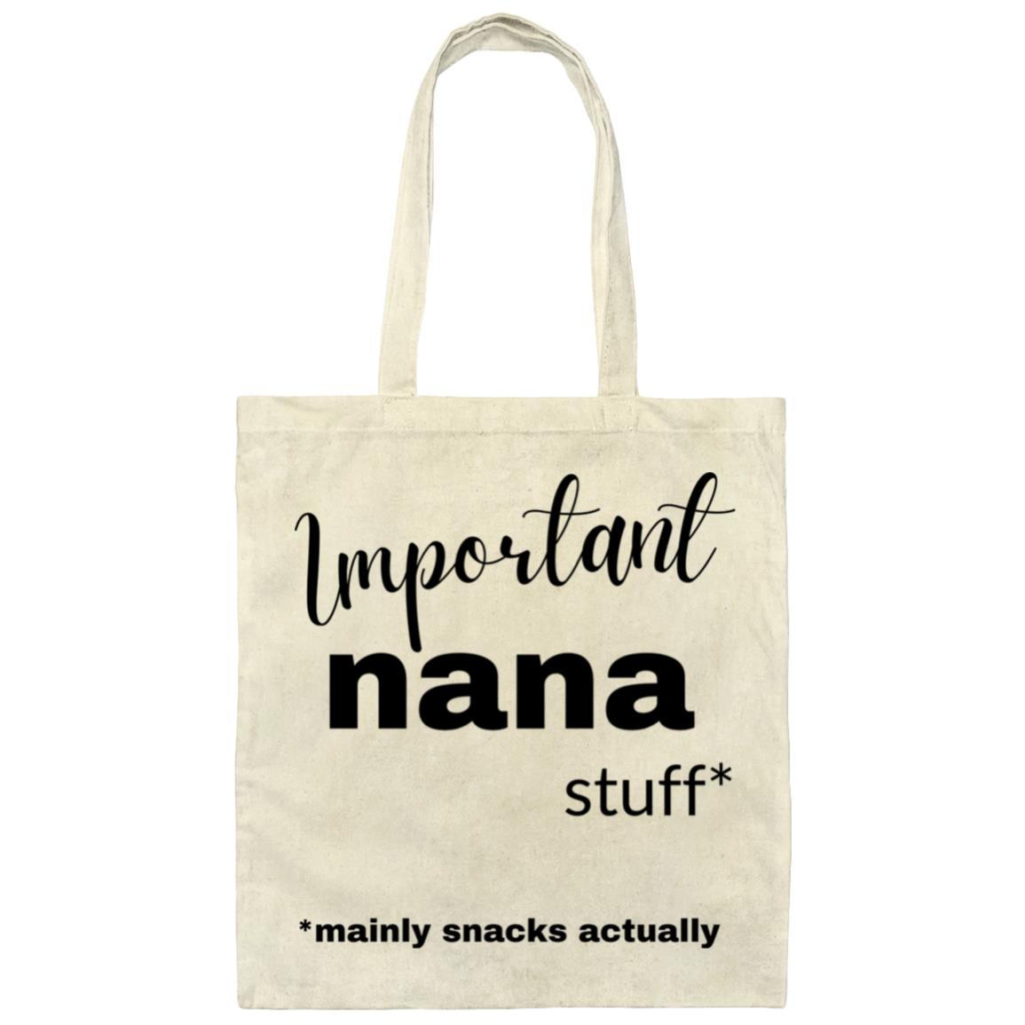 Important Nana Stuff Canvas Tote Bag