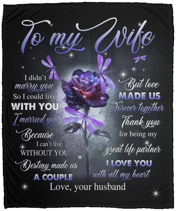Gift For Wife | Forever Together Purple Rose Blanket From Husband