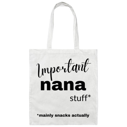 Important Nana Stuff Canvas Tote Bag