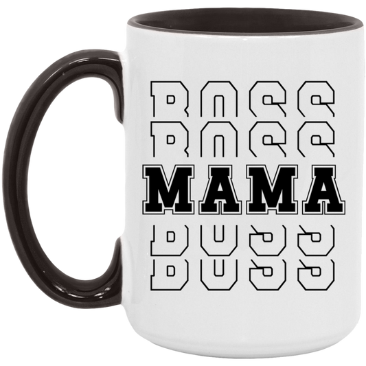 Gift For Mom | Boss Mama Accent Colored Mug 15 oz.