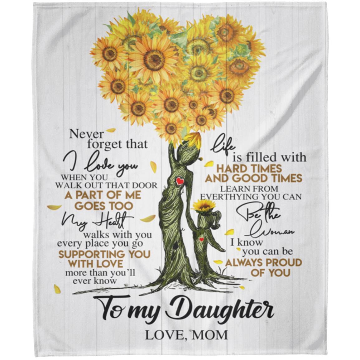 To My Daughter | Sunflower Tree Throw Blanket 50x60 | From Mom