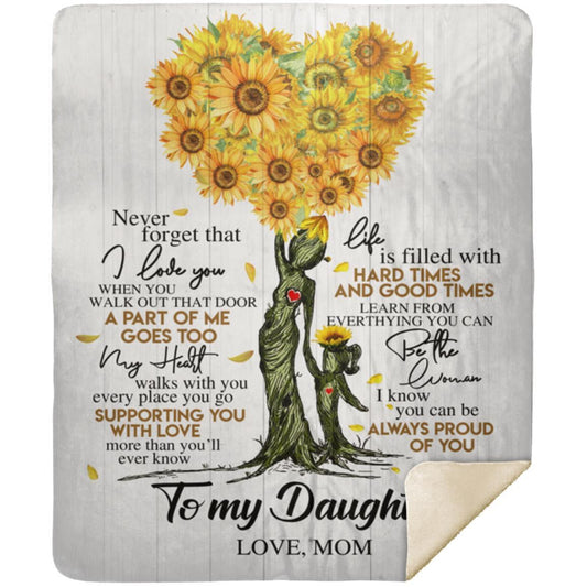 To My Daughter | Sunflower Tree Throw Blanket 50x60 | From Mom