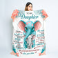 To My Daughter | Elephant Throw Blanket 50x60  | From Mom