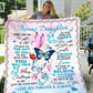 Gift For Bonus Daughter | Colorful Butterflies Throw Blanket 50x60 From Bonus Mom or Dad