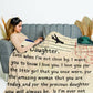 To My Daughter | Postcard Letter Throw Blanket 50x60 | From Mom