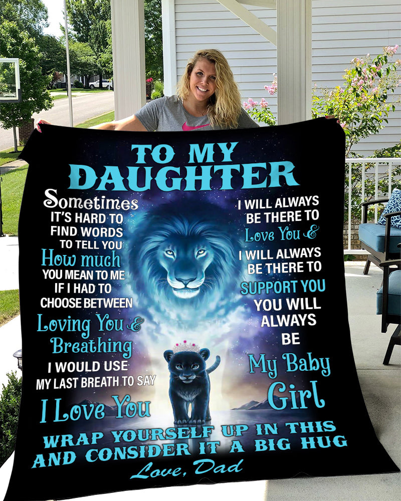 To My Daughter | Princess Cub Throw Blanket 50x60 | From Dad