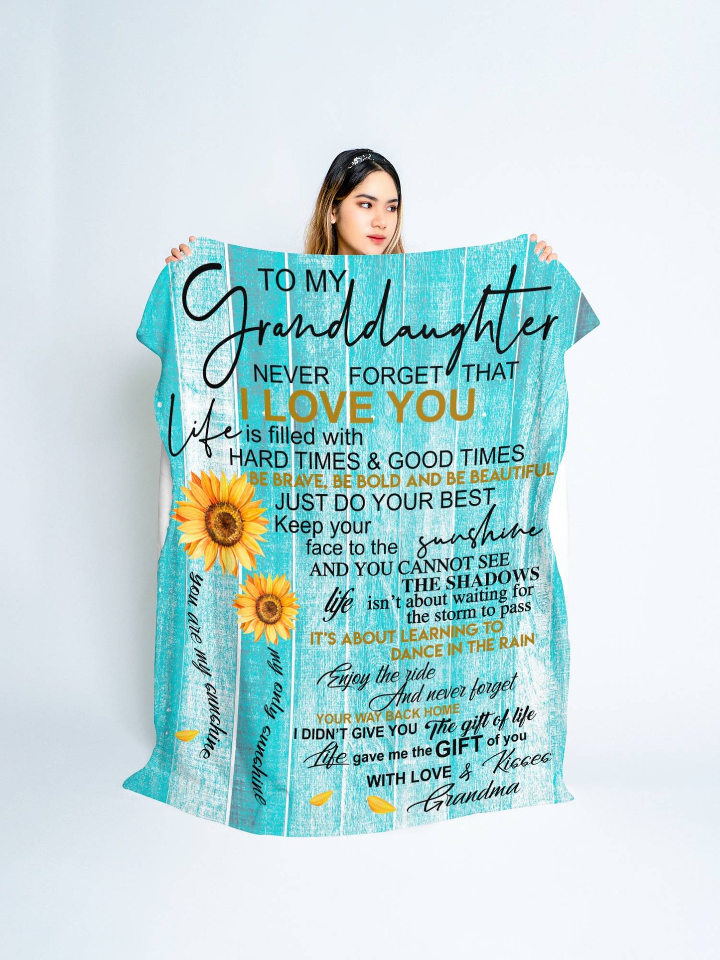 Gift For Granddaughter | Sunflower Throw Blanket 50x60 | From Grandma