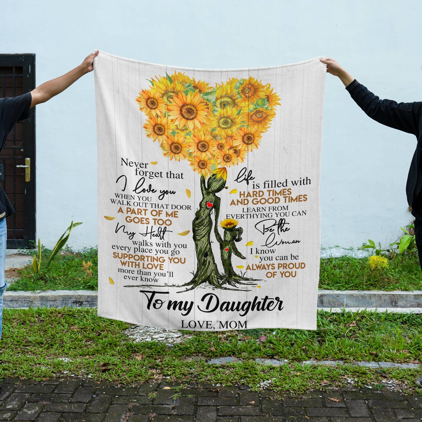 To My Daughter | Sunflower Tree Throw Blanket 50x60 | From Mom