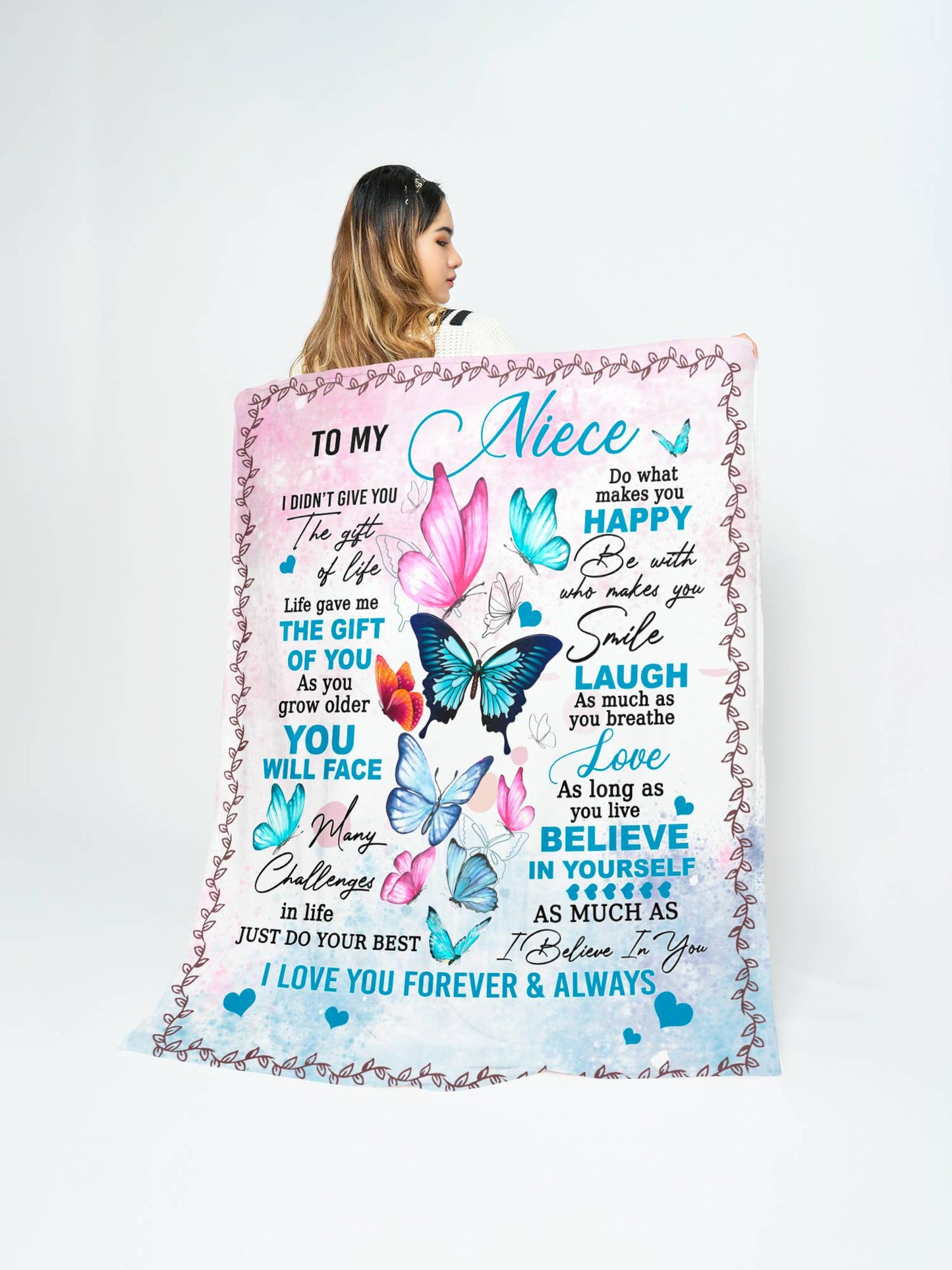 Happy Butterflies Blanket 50x60 | To Niece