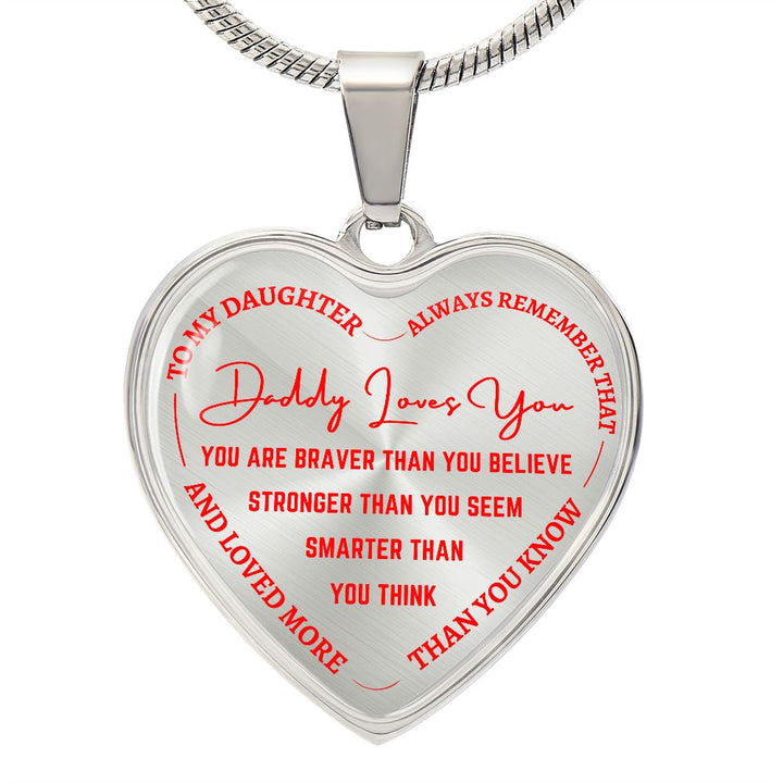 Dad And Daughter Gifts Father To Daughter Necklace – Silver Plated Heart Pendant, Gift For Birthday, Christmas, Valentines From Dad Sentimental Birthday Christmas Gift From Dad