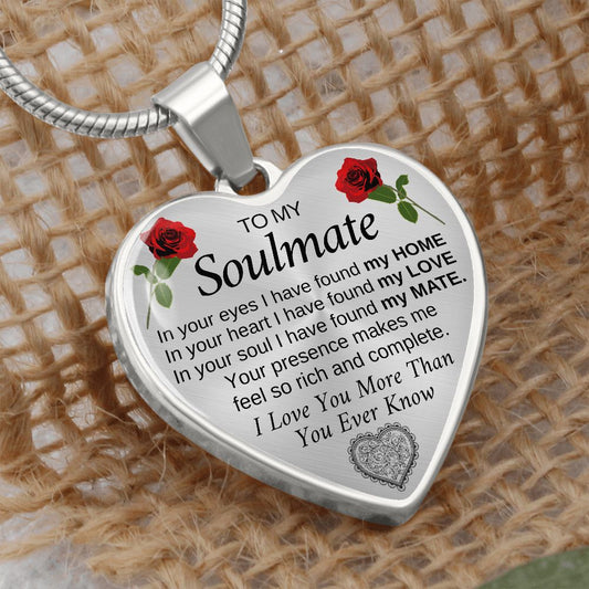 Gift For Soulmate | Heart Necklace - My Home My Love My Mate