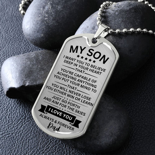 Win or Learn Dog Tag Necklace