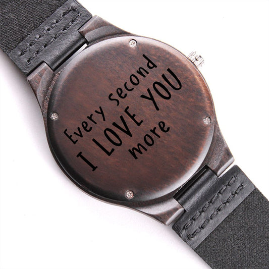 Gift For Him | Engraved Wooden Watch - Every Second