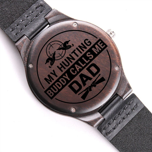 Gift For Dad | Engraved Wooden Watch - Hunting Buddy