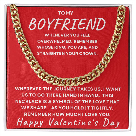Gift For Boyfriend | Cuban Link Chain - King - Happy Valentine's