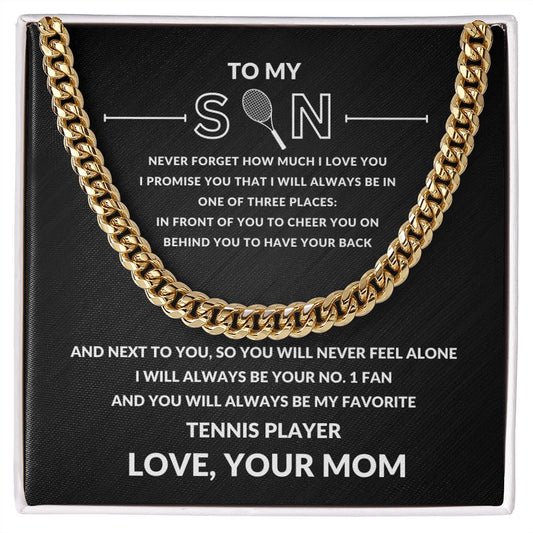 Gift For Son | Cuban Link Chain - Tennis From Mom