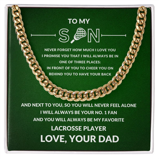 Gift For Son | Cuban Link Chain - Lacrosse Green From Dad