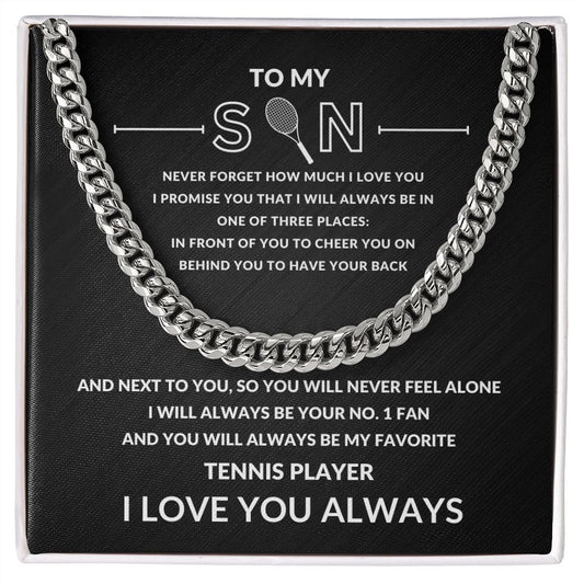Gift For Son | Cuban Link Chain - Tennis