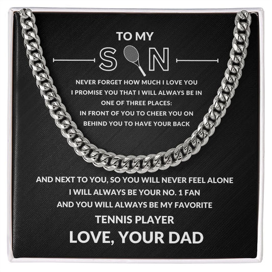 Gift For Son | Cuban Link Chain - Tennis From Dad