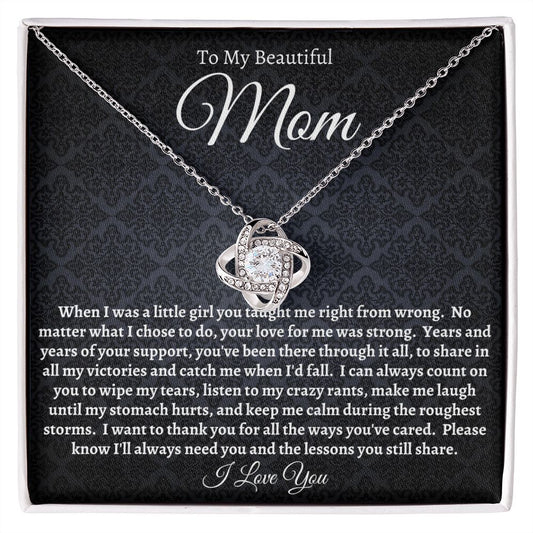 Gift For Mom | Always Need You Love Knot Necklace From Daughter
