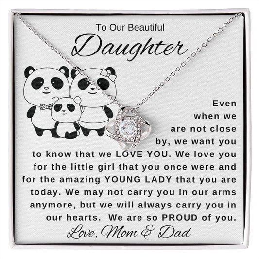 Gift For Daughter | Love Knot Necklace - Panda From Mom & Dad