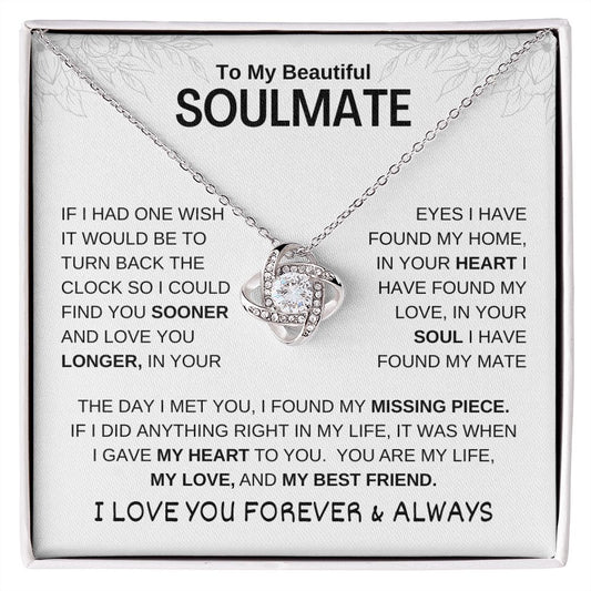 Gift For Soulmate | Love Knot Necklace - Missing Piece