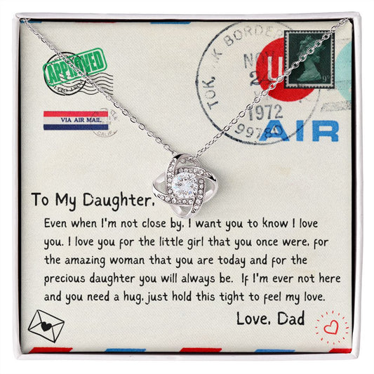 Gift For Daughter | Love Knot Necklace - Passport Letter From Dad