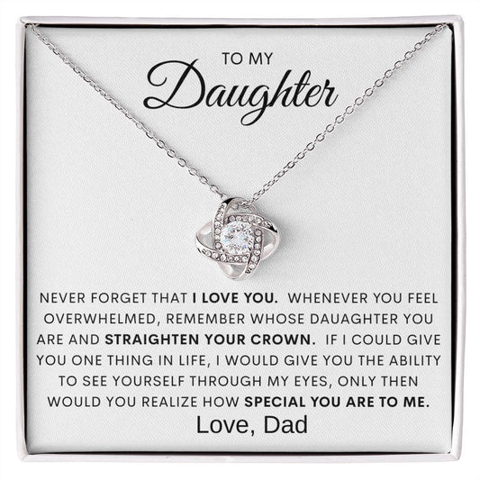 Gift For Daughter | Love Knot Necklace - I Love You From Dad