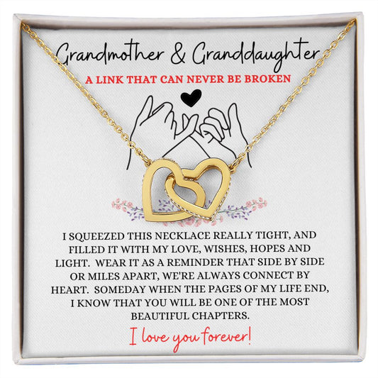 Interlocking Heart Necklace With Message Card