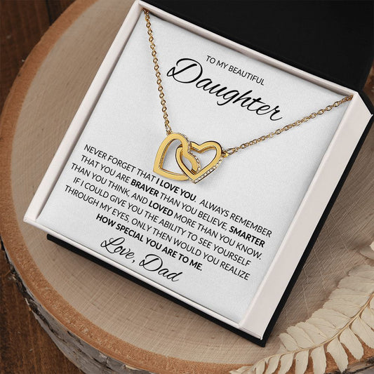 Gift For Daughter | Interlocking Heart Necklace From Dad