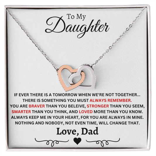 Gift For Daughter | Interlocking Heart Necklace - Loved More From Dad