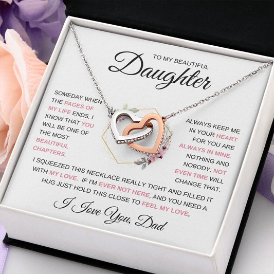 Interlocking Heart Necklace to Daughter From Dad