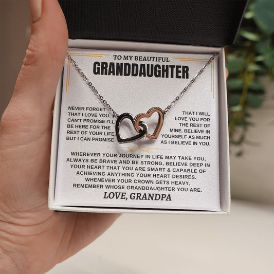 Interlocking Heart Necklace With Message Card