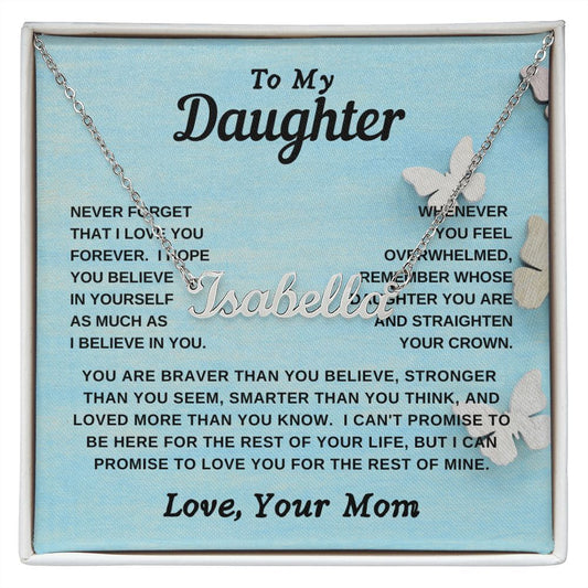 Gift For Daughter | Custom Name Necklace - Butterfly From Mom