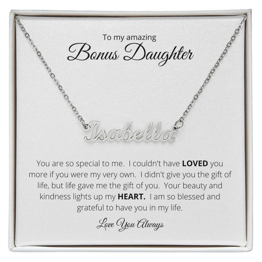 Gift For Bonus Daughter | Custom Name Necklace - Special