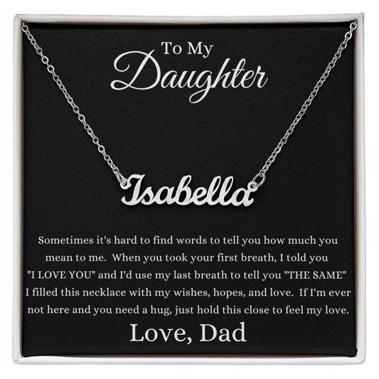 Gift For Daughter | Custom Name Necklace - Find Words From Dad