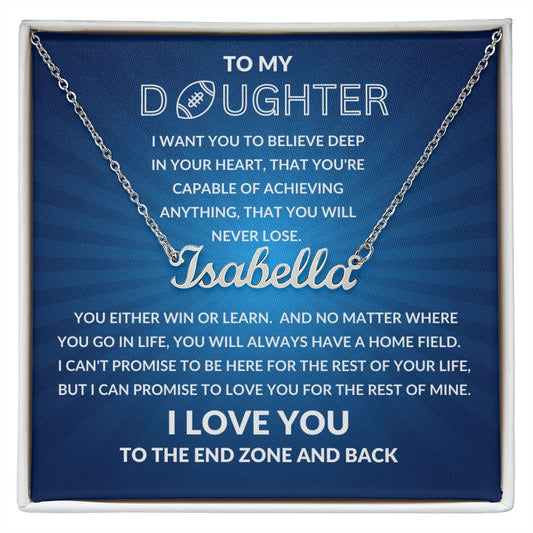 Gift For Daughter | Custom Name/Number Necklace - Football