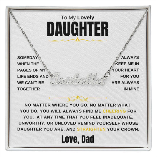 Gift For Daughter | Custom Name Necklace - Cheering For You From Dad