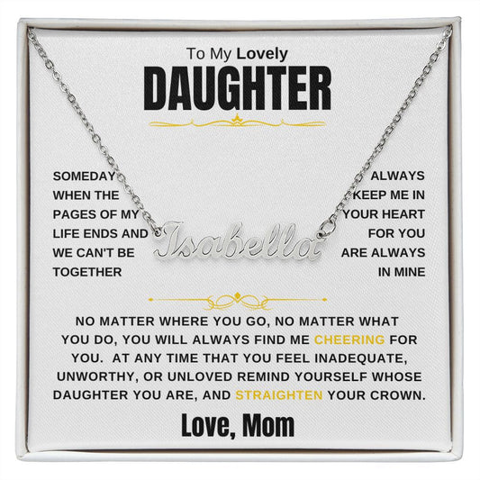 Gift For Daughter | Custom Name Necklace - Cheering For You From Mom