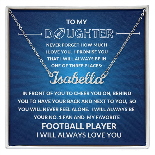 Gift For Daughter | Custom Name/Number Necklace - Football