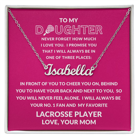 Gift For Daughter | Custom Name Necklace - Lacrosse From Mom