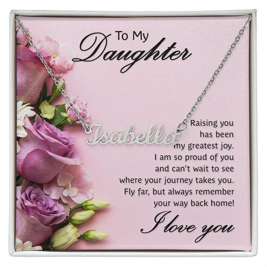 Gift For Daughter | Custom Name Necklace - Fly Far