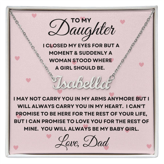 Gift For Daughter | Custom Name Necklace - Closed My Eyes Hearts From Dad