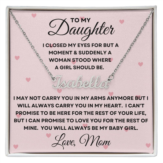 Gift For Daughter | Custom Name Necklace - Baby Girl From Mom