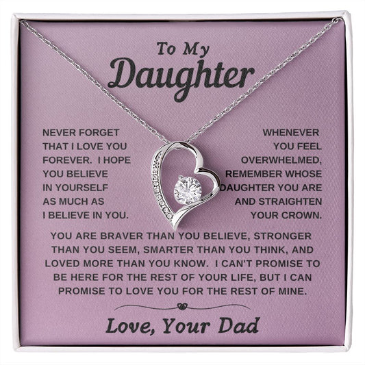 Gift For Daughter | Forever Love Necklace - Crown Purple From Dad