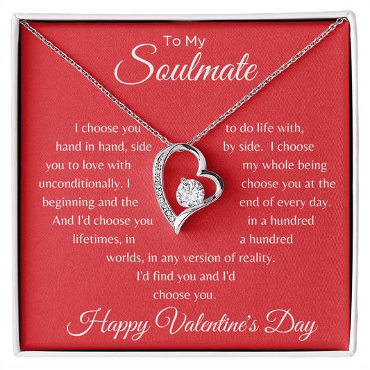 Gift For Soulmate | Forever Love Necklace - I Choose You - Red - Happy Valentine's