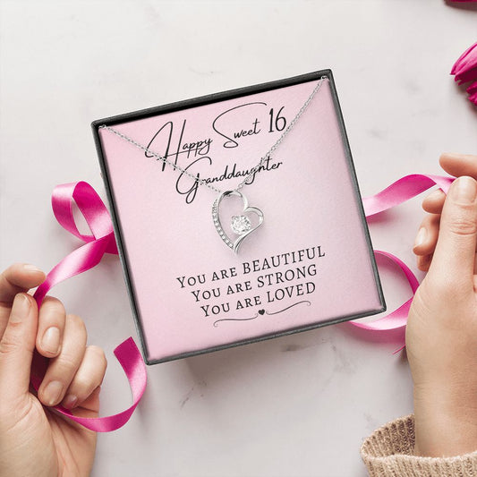 Gift For Granddaughter | Forever Love Necklace - Happy Sweet 16