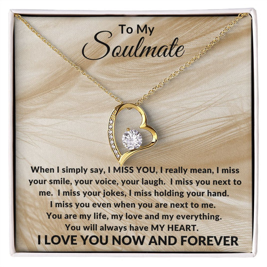 Gift For Soulmate | Forever Love Necklace - Feathers