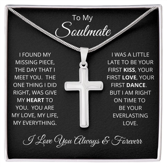 Stainless Steel Cross Necklace - Missing Piece Black